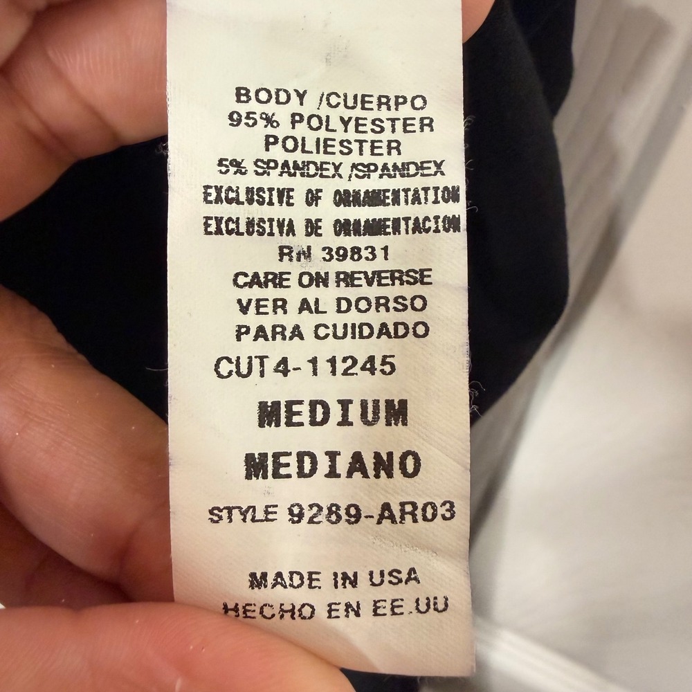 #125 XOXO Strapless Y2K Dress Sz. Medium Black Ruched Asymmetrical Ruffle - Picture 7 of 9